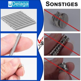 Delaga Pack of 500 Mini Magnets Round 5 x 1 mm, Small Neodymium Magnets Extra Strong, Strong Magnets for Magnetic Board, Whiteboard, Fridge, Door, Office