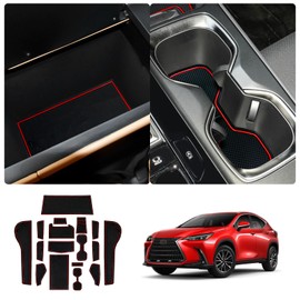 LUWU for 2022-2025 Lexus NX250 NX350 NX350H NX450H Center Console Liners Mat 2024 2025 Lexus NX Cup Holder Inserts Mat Door Slot Mat Console Liner Trim Mat 2024 2025 Lexus NX 250 350 Accessories 17PCS