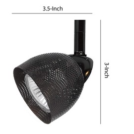 Udorich Round Metal Mesh Shade Track Light Head and Frame, 50 Watt Capacity, Removable and Interchangeable, Black