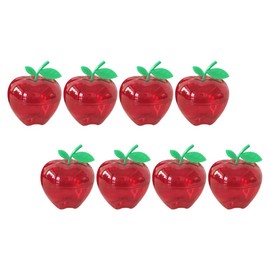 HEMOTON 8PCS Plastic Bobbing Apples Filled Bobbing Apple Containers Toy Decorative Fruit Candy Box Christmas Tree Decorations