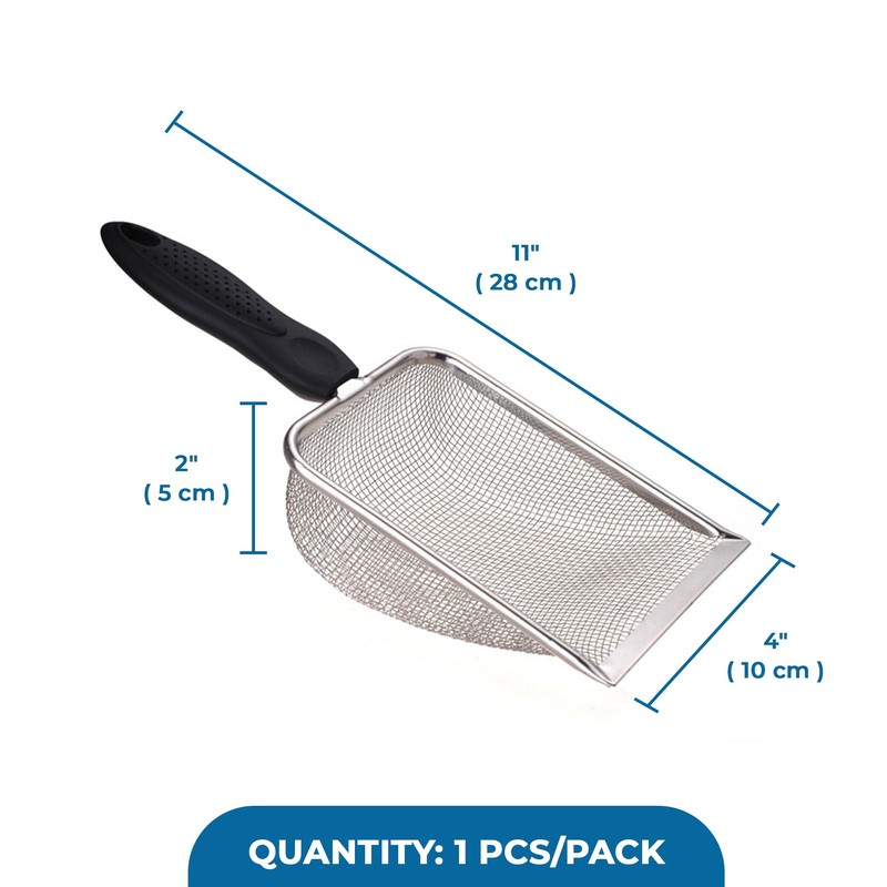 SunGrow Plastic Scoop for Cats, Second Scooper, Black (10.8" x