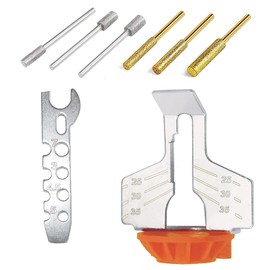 Yuentoen 8 Pcs Chainsaw Sharpener Attachment Kit,Chain Saw Blade Sharpener Teeth Set with Angle Guide and Diamond Burr Grinding Stone Files,for Mini Drill Power Rotary Tool Accessories