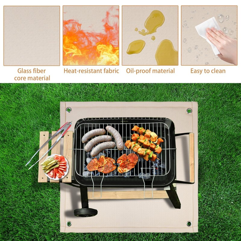 Fire Pit Mat,Fireproof BBQ Grill Mat,Heat Resistant Camping Pit Pad