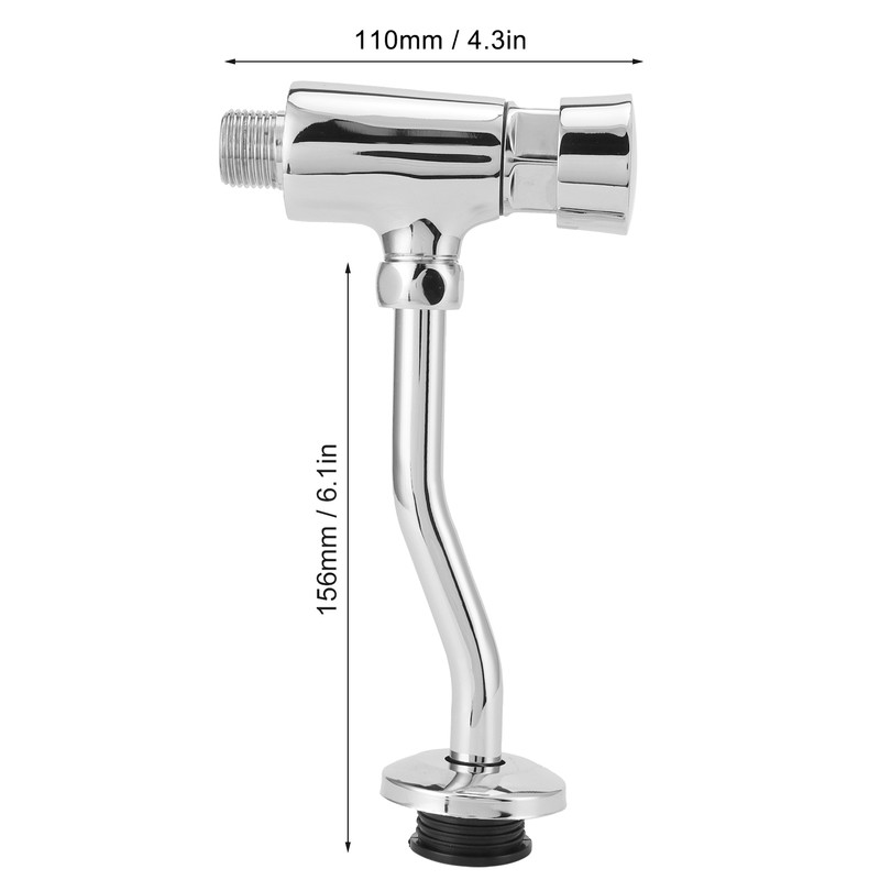 G1/2 Urinal Flush Valve Set Wall Mounted Hand Press Flushing