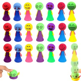 Emoji Jump up Toys Bouncing Dolls for Kids,20pcs Jumping Elf Fidget Toys Novelty Emoji Spring Jump Up Party Favor Toys Stress Relief Toy,Funny Jump Bounce Elf Fly Toy for Kids Christmas Prizes Gift