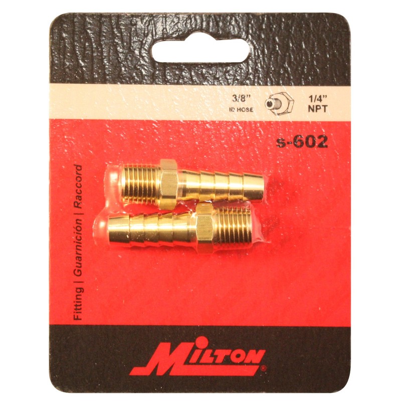 Milton S-602 1/4" MNPT 3/8" ID Hose End Fitting -