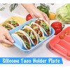 Webake 3 Pack Silicone Taco Plate, Reusable Divided Taco Holder