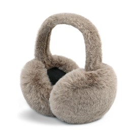 SEYUFN Warm Ear Warmers Women's Foldable Fluffy Plush Earmuffs Winter Outdoor Comfortable Ear Warmers Teenage Girls Stylish Ear Covers (A-khaki)