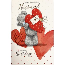 Me To You HUSBAND Bear Teddy BIRTHDAY Card,153mm x 230mm / 6 inch x 9 inch.