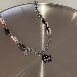 DACKLOONG Gothic Black Cat Cameo Necklace for Men and Women - Fashion Witch Alternative Jewelry, Vintage Cat Choker,Gift