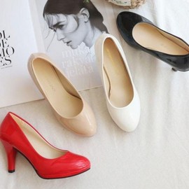 Women's Pumps High Heels, 8.5cm Patent Leather 225-260mm Red/240mm