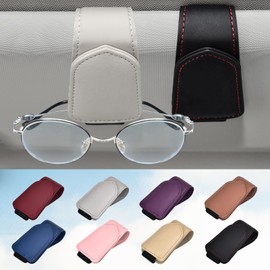 Modazon Glasses Holder for Car, Sunglasses Holder Car, Magnetic Leather Sunglasses Clip for Car Visor, Car Accessories for Women and Men Interior, Visor Sunglasses Holder Clip