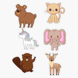 Cute Animals # 4 Sticker Bumper Sticker Vinyl Decal 5"