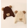 J.B.things Knit Baby Hat Winter Earmuffs Infant Knit Hat, Embroidered