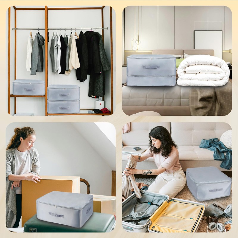 Ultra Space-Saving Self-Compressing Organiser, Large Self-Compressing Movable Organiser Bag, Grey