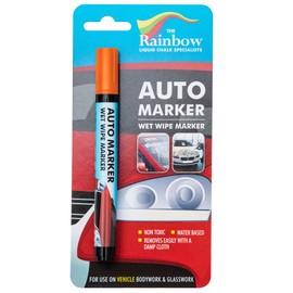 RAINBOW CHALK MARKERS LTD ORANGE AUTO MARKER - REMOVABLE PAINT FOR BODY PANELS AND WINDSCREENS