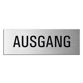 'OFFORM 44049-E Door L Sign L Word Sign Output L Aluminium Stainless Steel Look L 240 x 80 mm L Number 10510 S