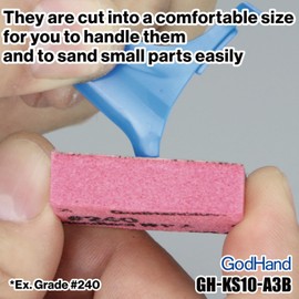 GodHand Kamiyasu Sanding Sponge 10mm Assortment Set 120-10000 Grit, Wet Dry Sanding Pads Coarse Medium Fine Waterproof Washable Reusable Pack for Plastic Models 34 Pieces