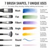 JYN‑ANREN 24Pcs Paint Brush Set, Professional 9 Shapes: Wide Flat,