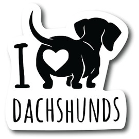 Dachshund Magnet- I Love My Dachshund- Cute Wiener Dog4.5 Inch Refrigerator Magnets – Funny Magnets for Fridge Dishwasher , Whiteboard, Toolbox or Car and Truck |PM763|, Black White