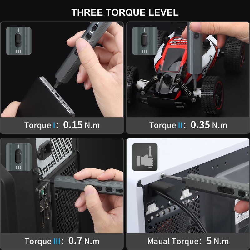 STREBITO Mini Electric Screwdriver, 155 in 1 Electric Precision Screwdriver