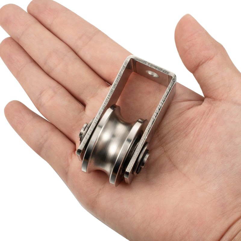 Pulley with 2 Ball Bearings, Stainless Steel Rope Pulley for