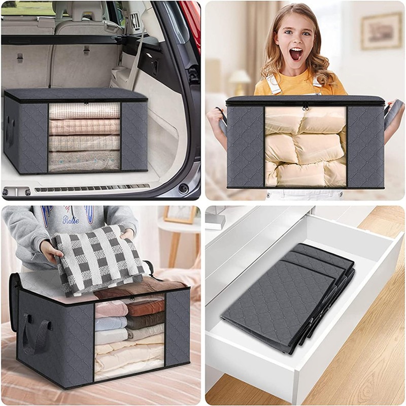 EvanGrinzia 6 Pack Clothes Storage Bag, Foldable Storage Bin Closet
