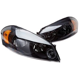 Spec-D Tuning 2LH-IPA06JM-DP Chevy Impala Monte Carlo Black Headlights w/Amber Reflector