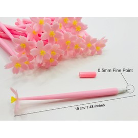Finpletai 30pcs Cherry Blossoms Gel Pens, 0.5mm Black Ink, Cute Flower Pens for Kids, School, Office, Gifts