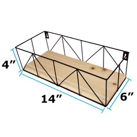 Blue Donuts Small Wire Baskets for Storage Wall Mount - Stackable Wire Baskets for Organizing, Rectangular Hanging Wire Basket for Living Room, Kitchen, Pantry, Wire Fruit Basket, Black Wire Basket
