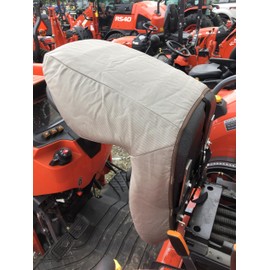 Durafit Seat Covers, KU20-X4 Compatible with Kubota MX5800/MX6000 Tractor. Exact Fit seat Covers for one Piece high Back Plastic seat. Taupe Twill