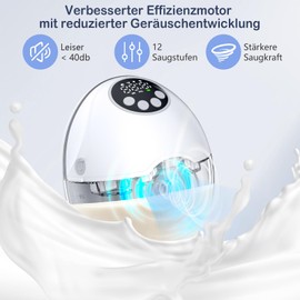 Smocraut Elektrische Milchpumpe, tragbar, tragbar, mit 12 Stufen, 4 Modi, mit Heizfunktion und UV-Desinfektion, schmerzfrei, geräuscharm, Grau--2 Stück