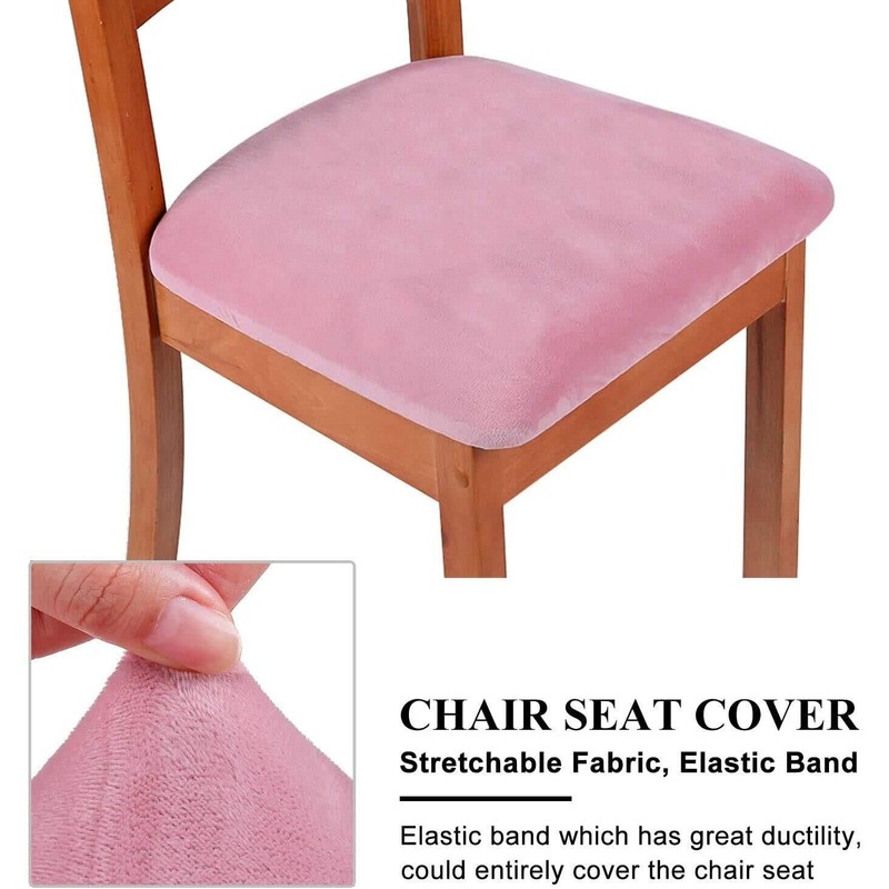 Homaxy Velvet Dining Chair Seat Covers Set of 6, Stretch