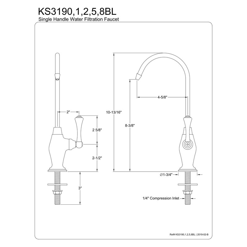 Kingston Brass Gourmetier KS3192BL Vintage Single Handle Water Filtration Faucet,