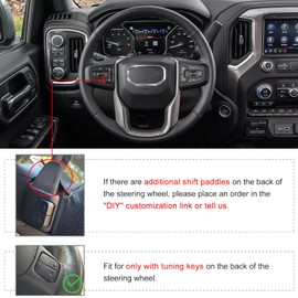 MEWANT Hand Stitch Car Steering Wheel Protector Wrap Cover for GMC Sierra 1500 2019-2023 / Sierra 1500 Limited 2022 / Sierra 2500 2020-2024 / Sierra 3500 2020-2024 / Yukon (XL) 2021-2023 Accessories