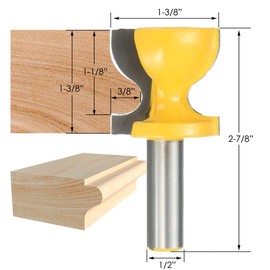 Gasea 1/2" Shank Window Sill Router Bit Door Pull Edge Stool Molding Woodworking Cutter Tool