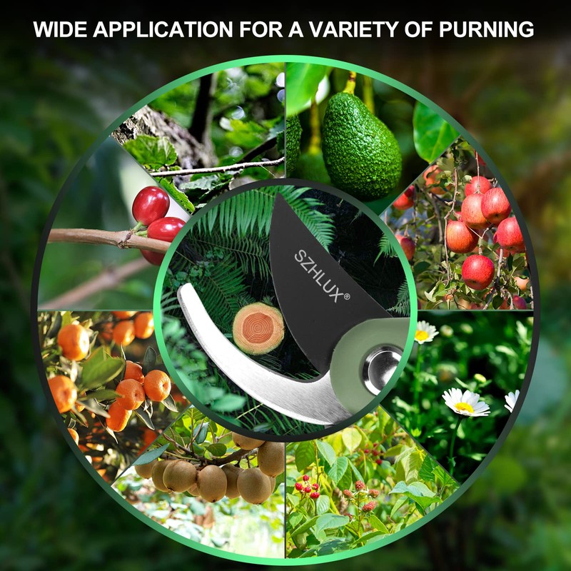 SZHLUX Pruning Shears, Sharp Precision Hand Pruner SK5 Carbon Steel