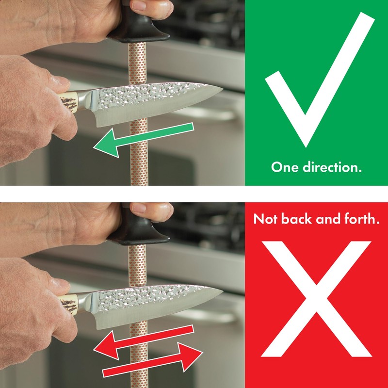 Smith's 3001 10” Oval Diamond Sharpening Steel Rod – Grey