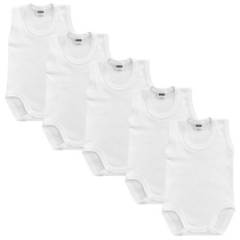 MEA BABY Unisex Baby Bodysuit 100% Cotton Pack of 5 Baby Bodysuit White Baby Bodysuit for Girls Baby Bodysuit White for Boys - Boys., size: 98