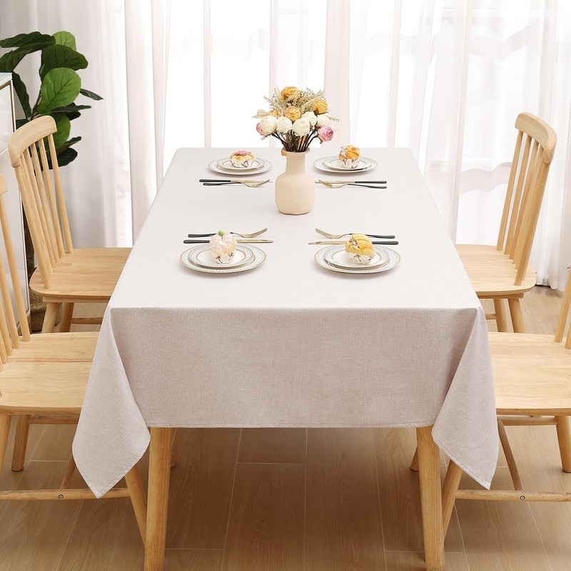 smiry Rectangular Table Cloth Wipe Clean 140x200 cm, Wipeable Water