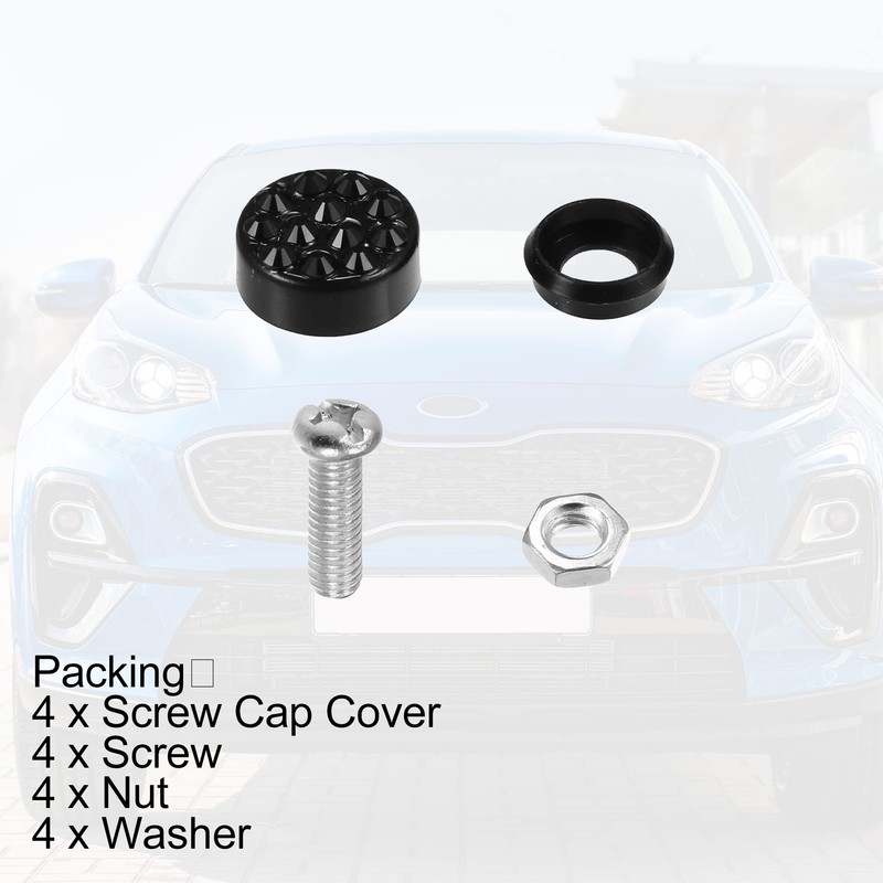 X AUTOHAUX 1 Set Bling Car License Plate Fasteners Screws