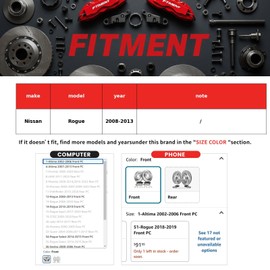 MOTOREVO Front Disc Brake Kit Compatible With Nissan Rogue 2008-2013 Vented Drilled Slotted Disc Brakes Rotors Ceramic Brake Pads Rust Proof Replacement 11.6in(295.8mm) S-31512 P-1338 6PCS