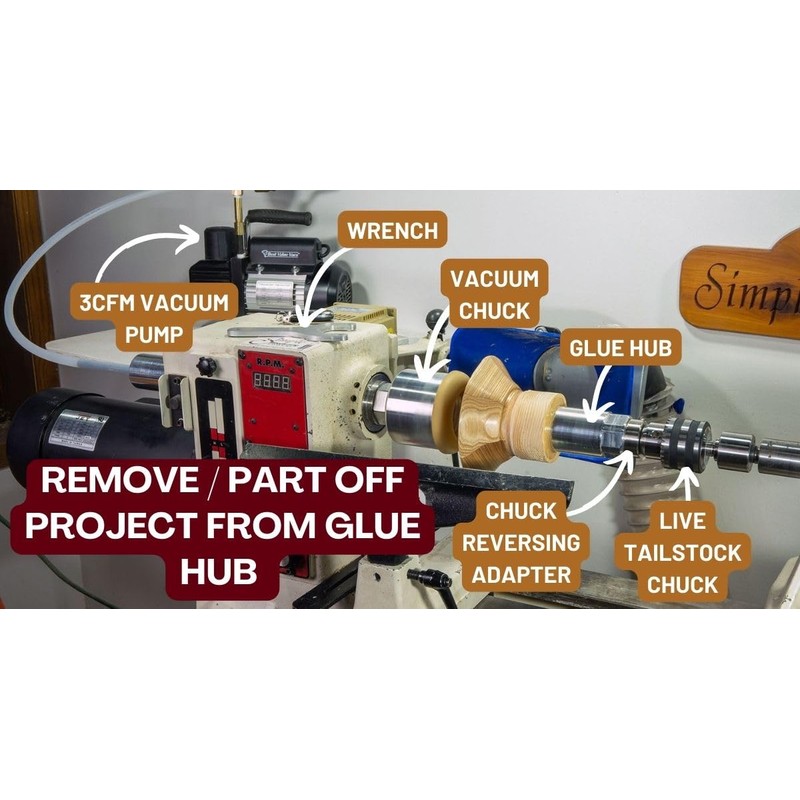 Simple Woodturning Tools Glue Hub with Threads to Hold Wood