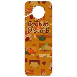 GRAPHICS & MORE Fall Autumn Harvest Pumpkin and Squash Pattern Plastic Door Knob Hanger Sign