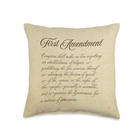 First Amendment United States Constitution Throw Pillow