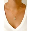 LESLIE BOULES Guadalupe Rhinestone Pendant Necklace for Women 18K Gold