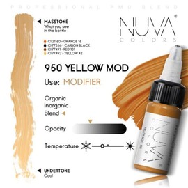 Nuva Permanent Makeup Modifier Colors, Professional Tattoo Ink for Flawless Results, Vegan & Skin-Safe (Yellow Modifier)
