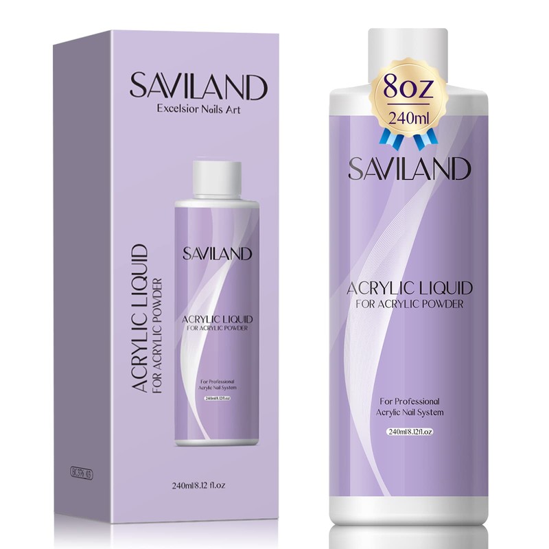 Saviland Acrylic Liquid: 240ML Nail Liquid for Acrylic Powder System