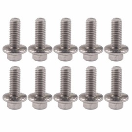 m6 bolts with captive washer + 10pcs Metals M6 Stainless Steel SS304 Screw kit, Hex Flange Screw Fixing Washer Head Bolts (M6 20) Replacement Accessory for 6mm flange bolt kit