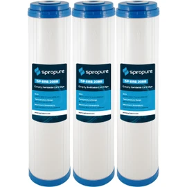 SpiroPure 20x4.5 Empty Refillable Filter Cartridges with Polyester Pads (Case of 3)